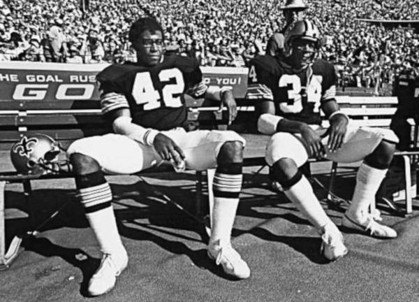 Saints Backfield Tandem of Chuck Muncie and Tony Galbreath on the sidelines