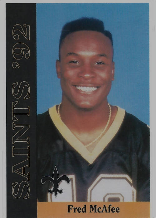 Fred McAfee 1992 New Orleans Saints McDag Football Card