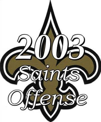 2003 New Orleans Saints Offensive Statistics